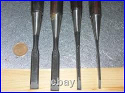 Yoshimitsu Japanese Bench Chisel Oire Nomi 3mm, 6mm, 12mm × 2 Set of 4 Ebony