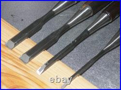 Yoshimitsu Japanese Bench Chisel Oire Nomi 3mm, 6mm, 12mm × 2 Set of 4 Ebony