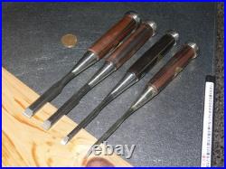 Yoshimitsu Japanese Bench Chisel Oire Nomi 3mm, 6mm, 9mm, 12mm Set of 4 Ebony