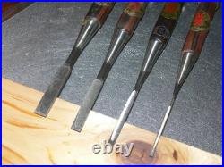Yoshimitsu Japanese Bench Chisel Oire Nomi 3mm, 6mm, 9mm, 12mm Set of 4 Ebony