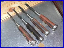 Yoshimitsu Japanese Bench Chisel Oire Nomi 3mm, 6mm, 9mm, 12mm Set of 4 Ebony