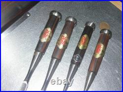 Yoshimitsu Japanese Bench Chisel Oire Nomi 3mm, 6mm, 9mm, 12mm Set of 4 Ebony
