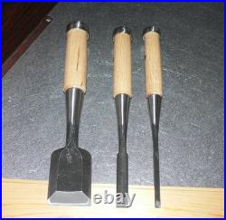 Yoshimitsu Japanese Bench Chisel Oire Nomi 6mm, 12mm, 42mm Set of 3 White oak