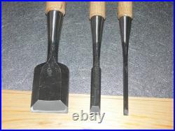 Yoshimitsu Japanese Bench Chisel Oire Nomi 6mm, 12mm, 42mm Set of 3 White oak