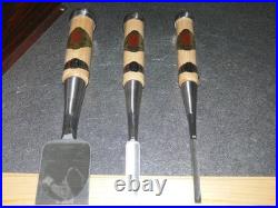 Yoshimitsu Japanese Bench Chisel Oire Nomi 6mm, 12mm, 42mm Set of 3 White oak