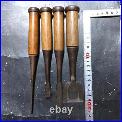 Zensaku Japanese Bench Chisels / Oire Nomi Set of 4 3, 12, 15, 42mm Used