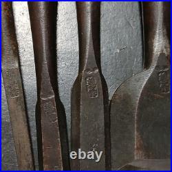 Zensaku Japanese Bench Chisels / Oire Nomi Set of 4 3, 12, 15, 42mm Used