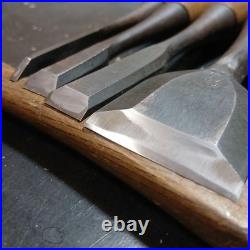 Zensaku Japanese Bench Chisels / Oire Nomi Set of 4 3, 12, 15, 42mm Used