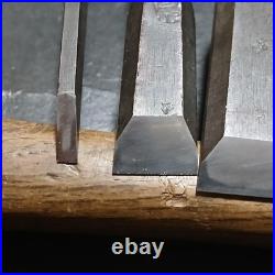 Zensaku Japanese Bench Chisels / Oire Nomi Set of 4 3, 12, 15, 42mm Used