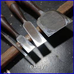 Zensaku Japanese Bench Chisels / Oire Nomi Set of 4 3, 12, 15, 42mm Used
