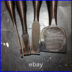 Zensaku Japanese Bench Chisels / Oire Nomi Set of 4 3, 12, 15, 42mm Used