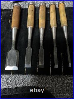 Zensaku Oire Nomi Japanese Bench Chisels Set of 5 Used